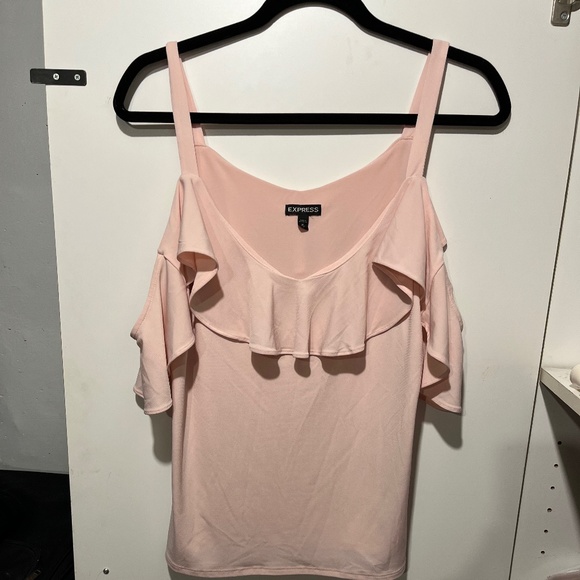 Express pink off-the-shoulder top - Picture 1 of 8